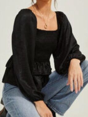 Altar’d State Black Babydoll Top